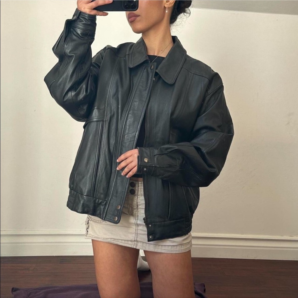 Vintage Black Leather Jacket